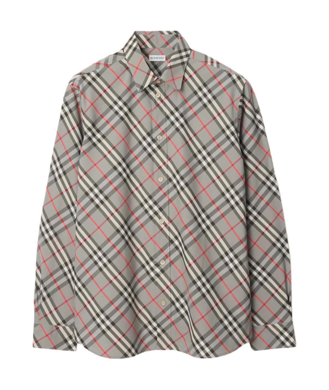BURBERRY Серая хлопковая кэжуал рубашка, фото 1