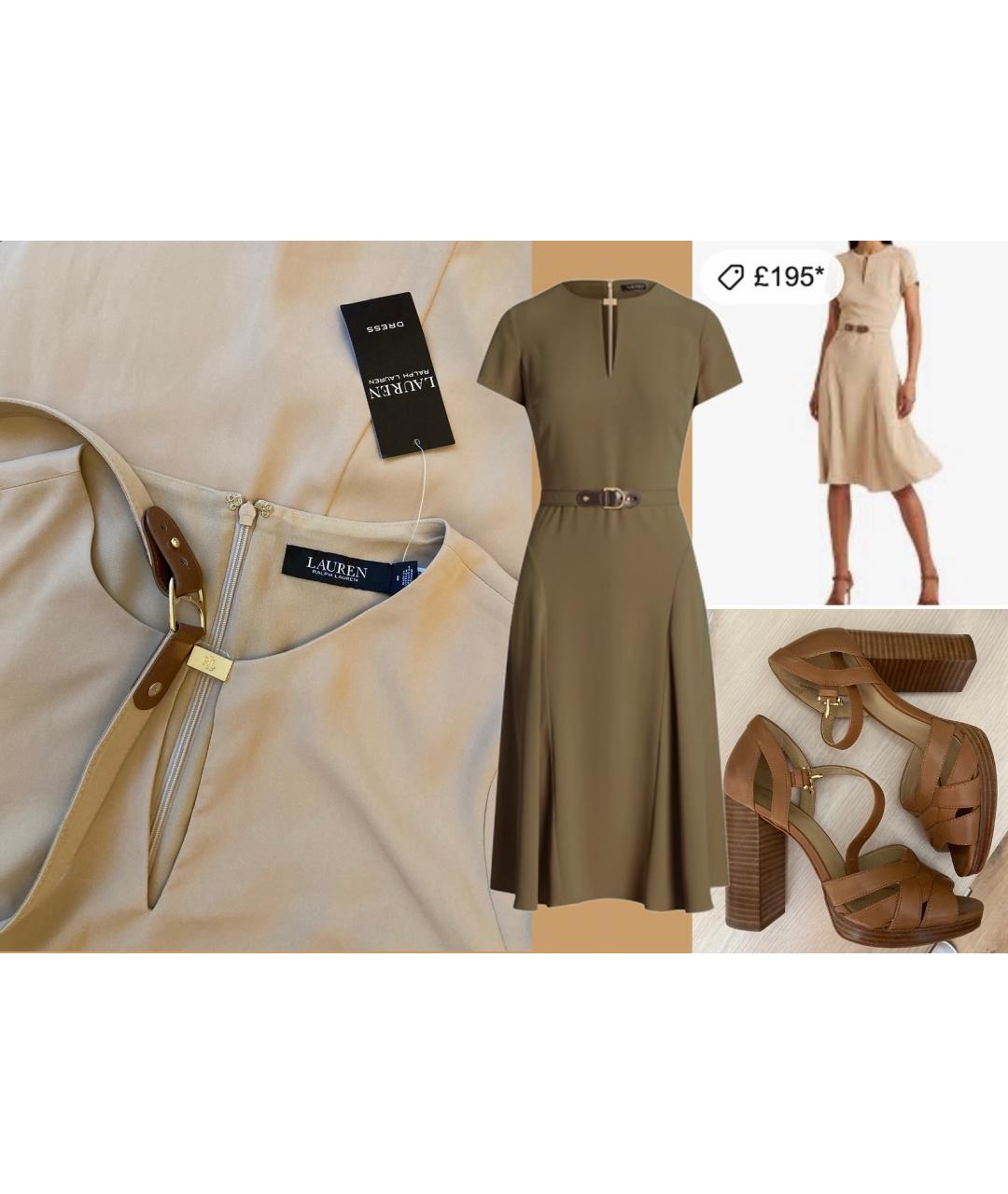 MICHAEL MICHAEL KORS Бежевые кожаные босоножки, фото 7
