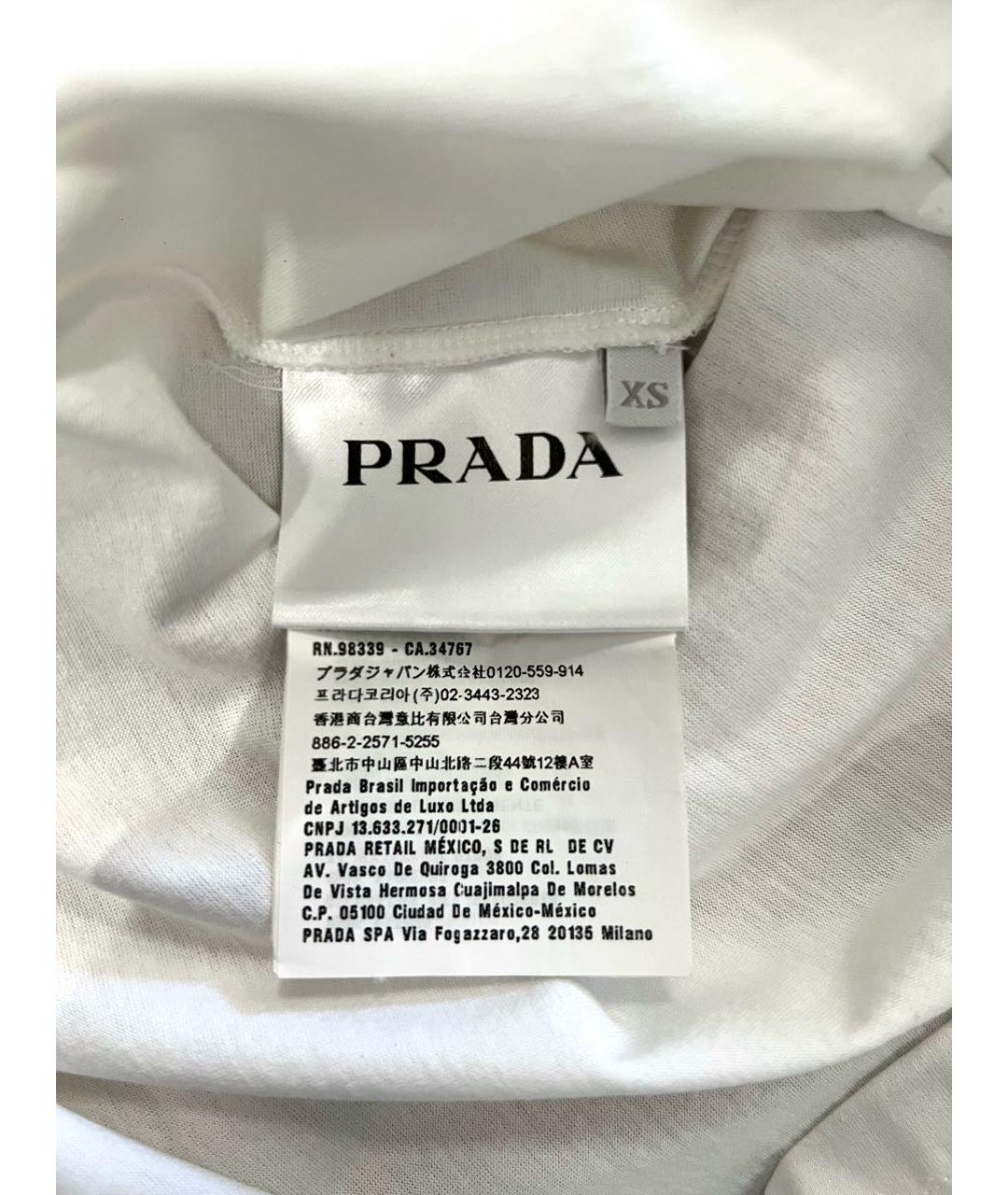 PRADA Белая хлопковая футболка, фото 6