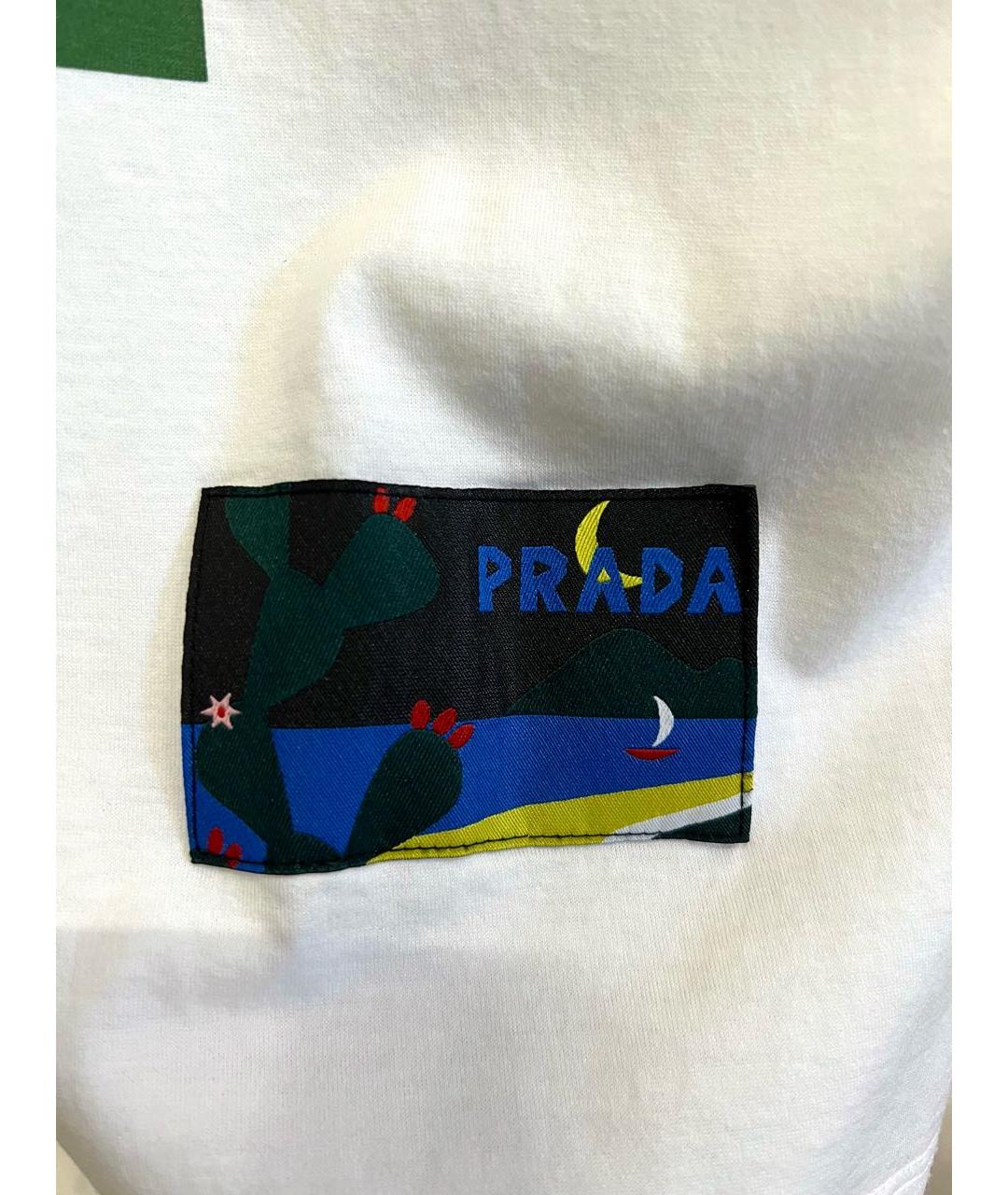 PRADA Белая хлопковая футболка, фото 5