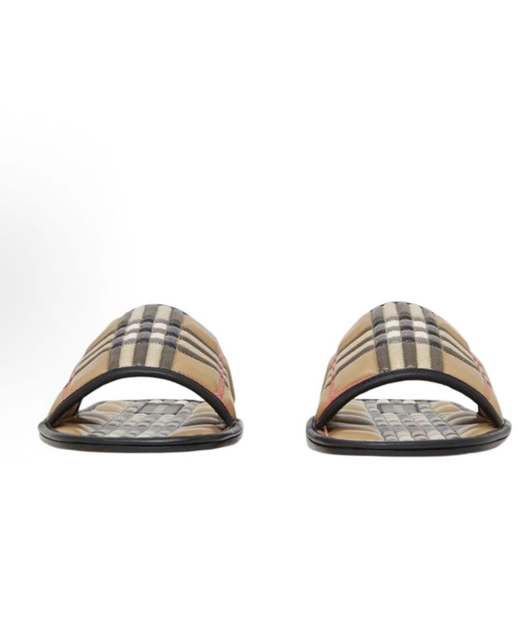 BURBERRY Бежевые шлепанцы, фото 4