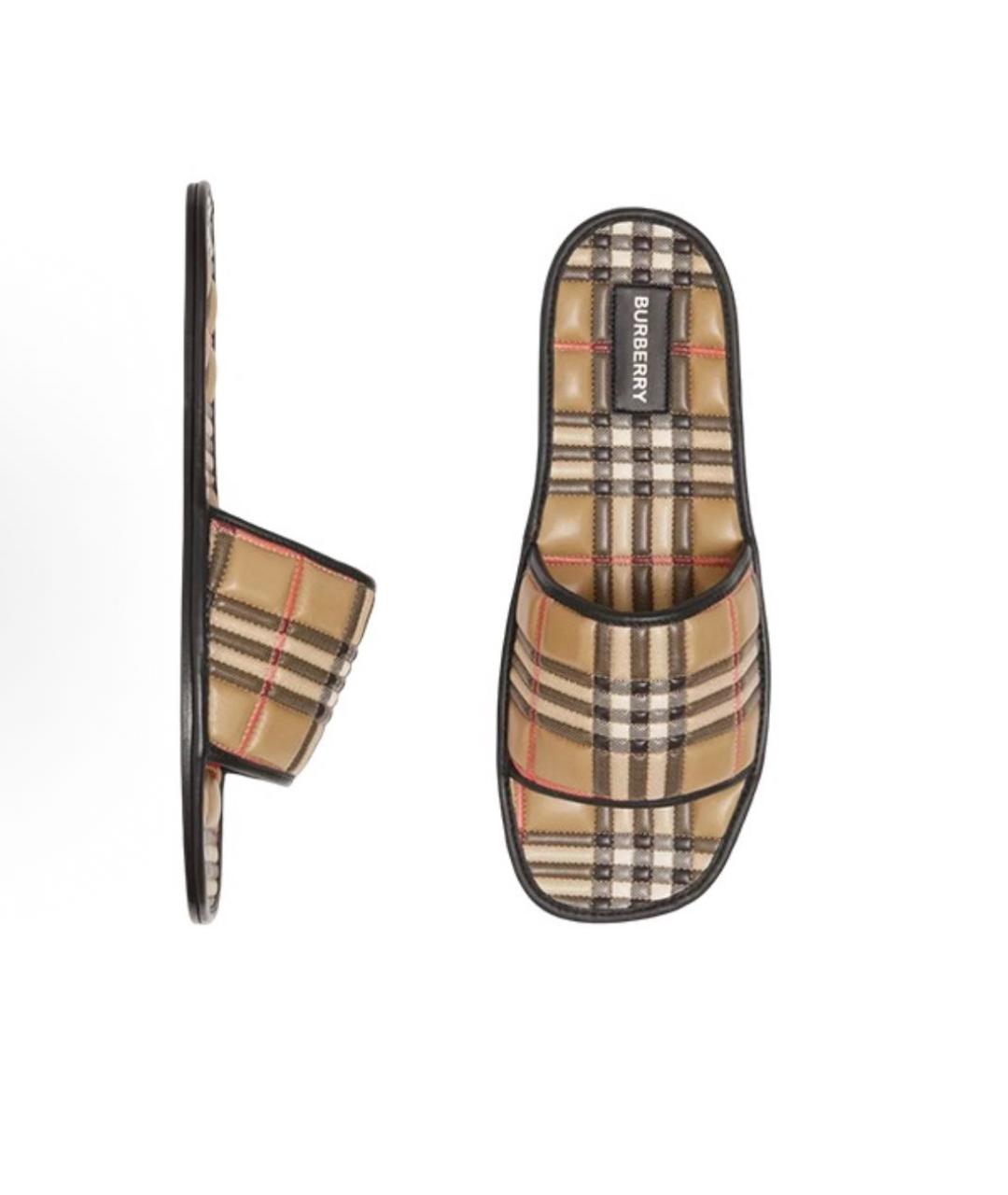 BURBERRY Бежевые шлепанцы, фото 3