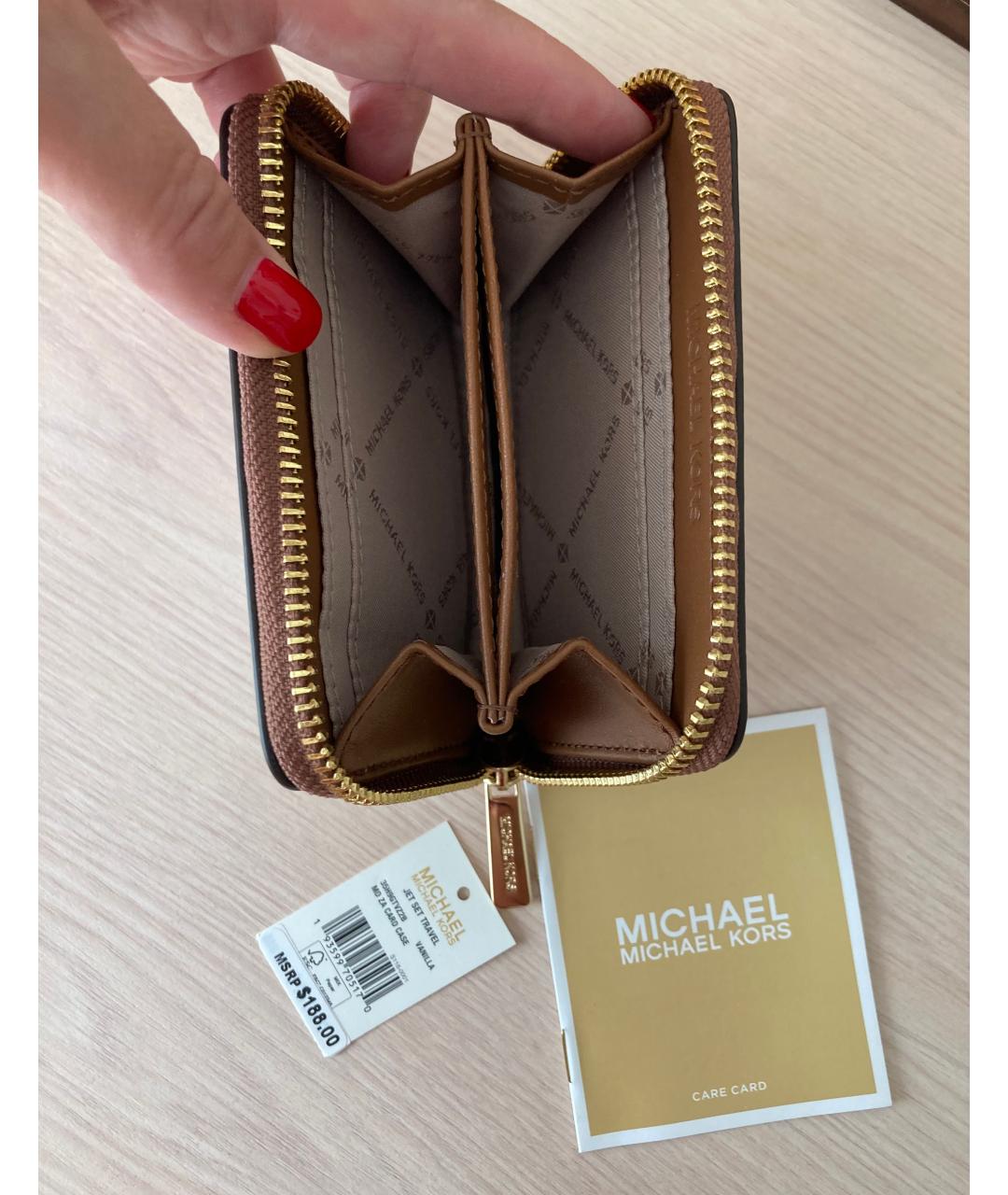 MICHAEL MICHAEL KORS Бежевый кошелек, фото 3