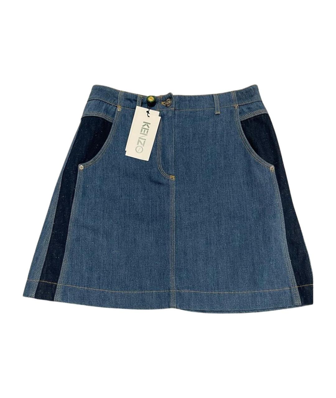 KENZO Синяя юбка мини, фото 1