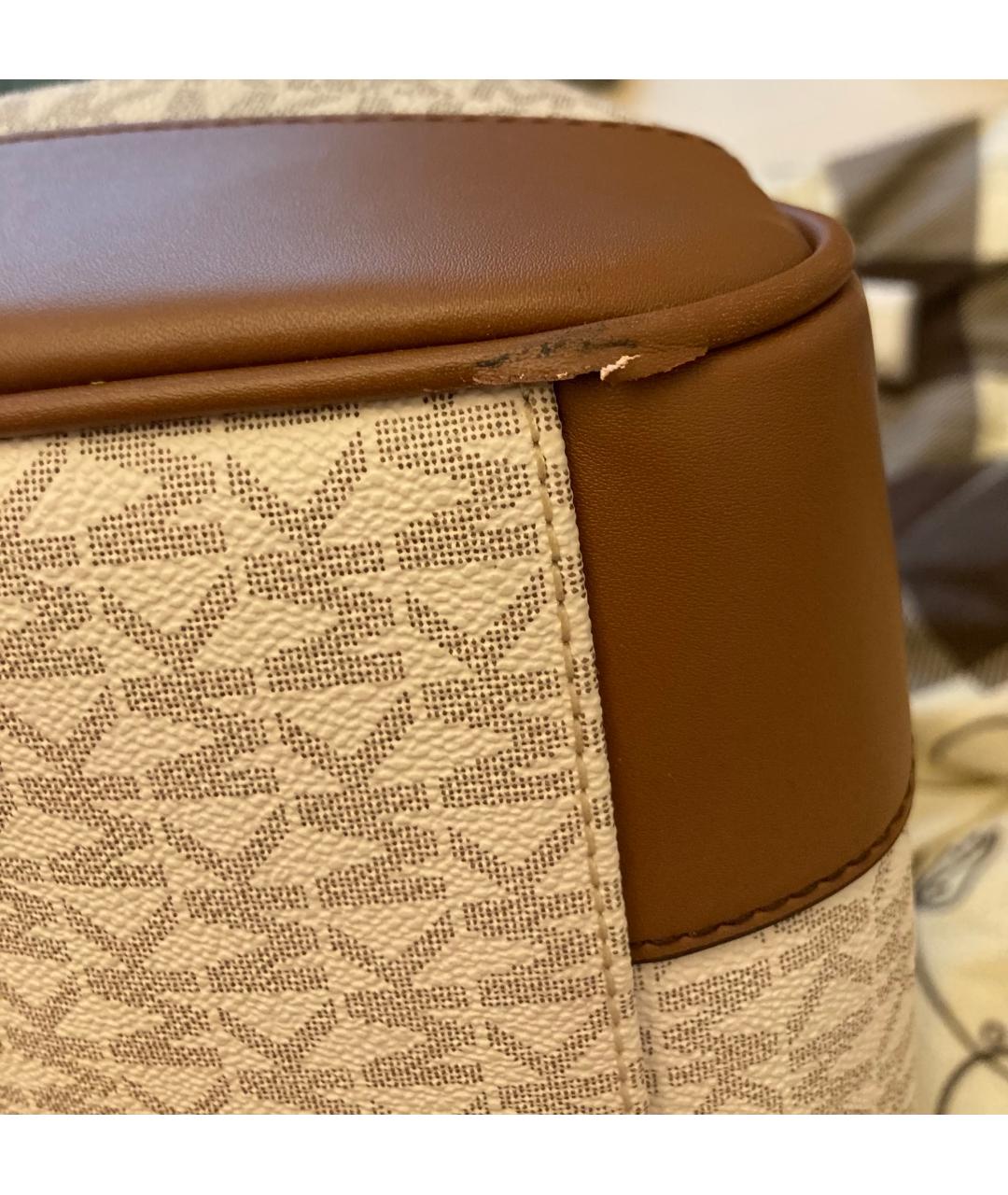 MICHAEL MICHAEL KORS Бежевая кожаная дорожная/спортивная сумка, фото 7