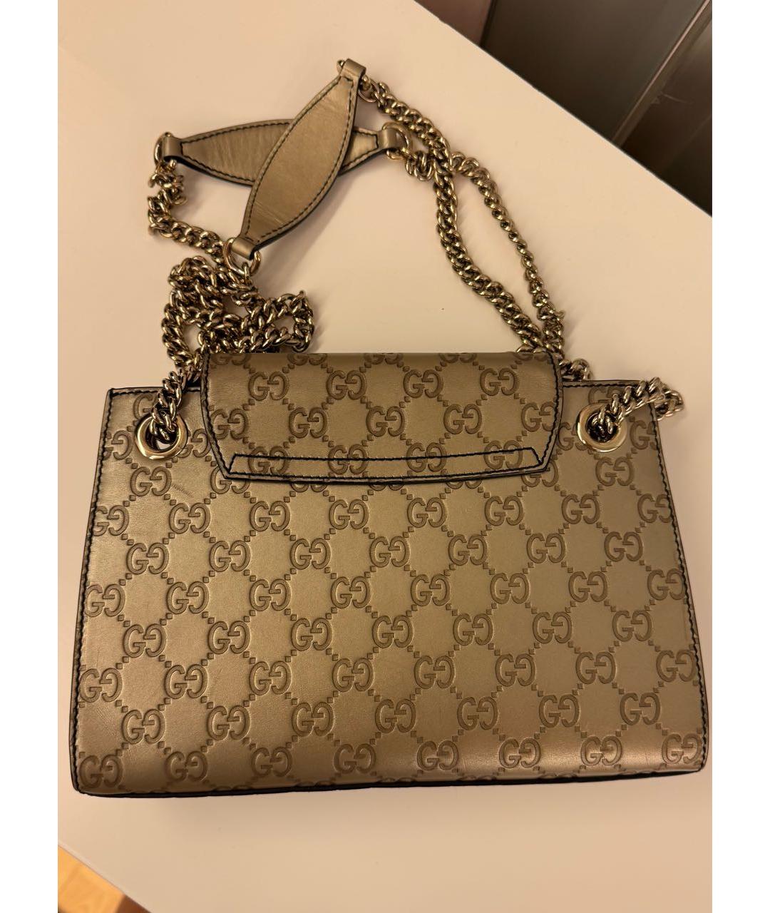 GUCCI Золотая кожаная сумка через плечо, фото 3
