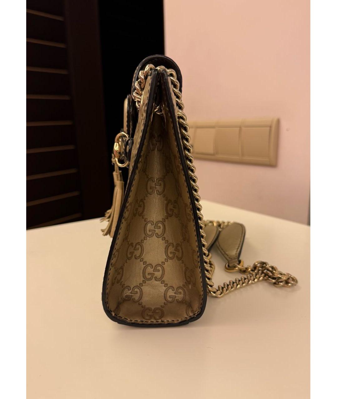 GUCCI Золотая кожаная сумка через плечо, фото 5