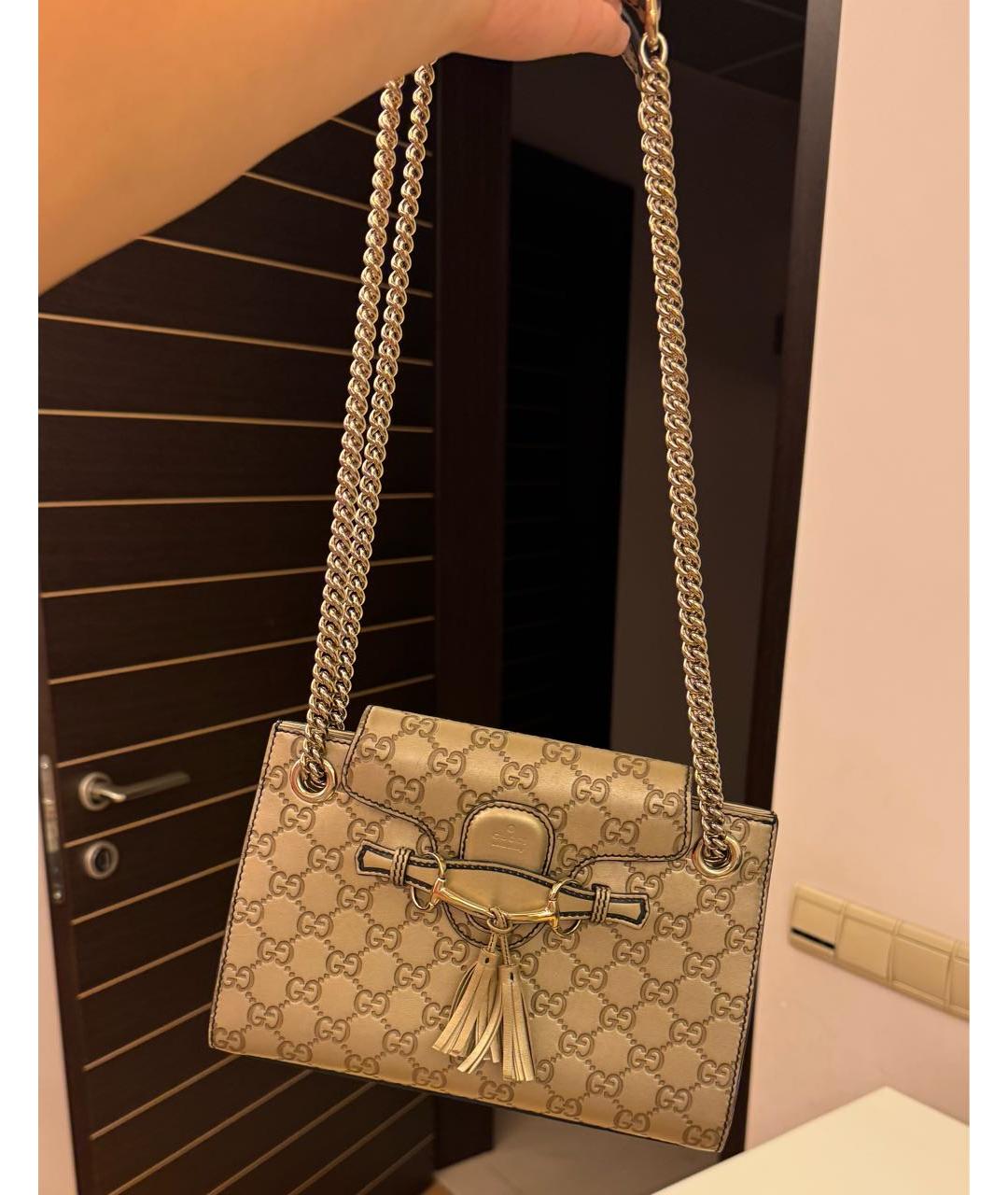 GUCCI Золотая кожаная сумка через плечо, фото 2