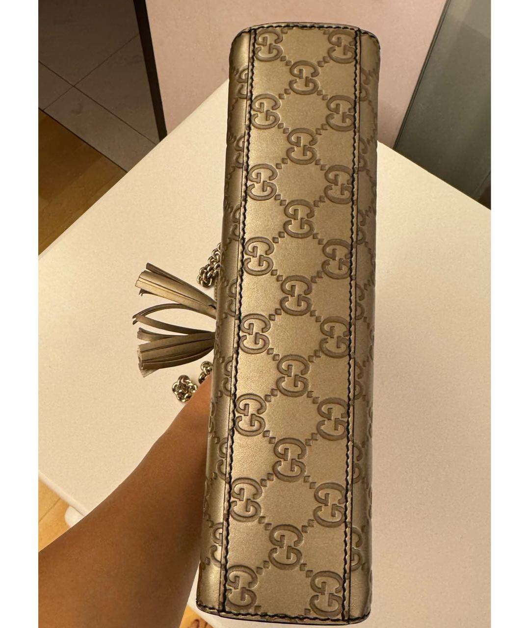 GUCCI Золотая кожаная сумка через плечо, фото 4