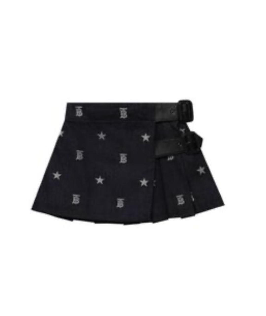 BURBERRY KIDS Темно-синяя деним юбка, фото 1