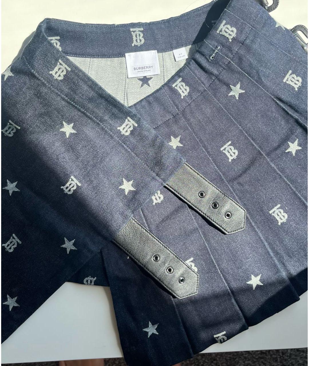 BURBERRY KIDS Темно-синяя деним юбка, фото 3