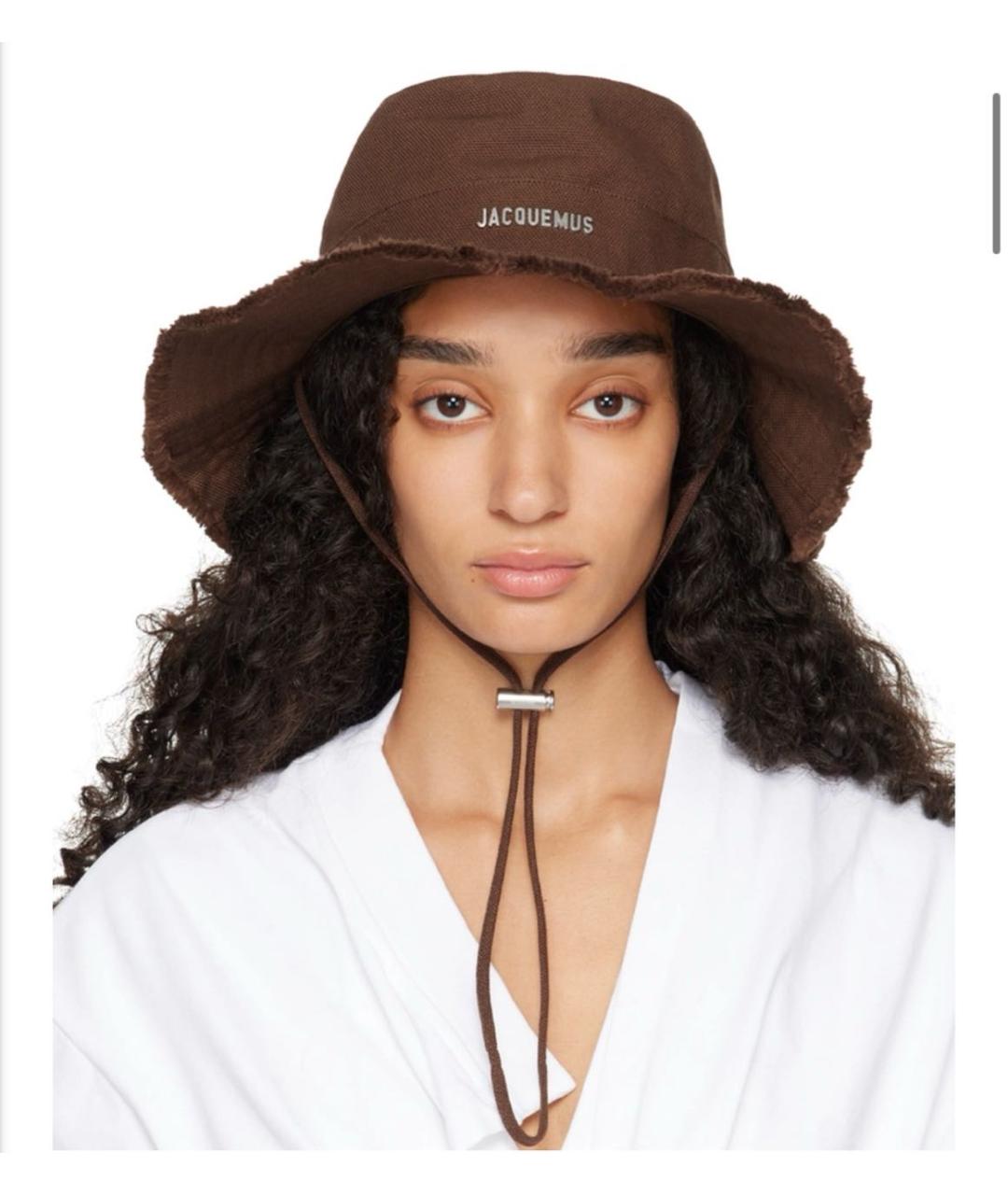 JACQUEMUS Коричневая хлопковая панама, фото 7