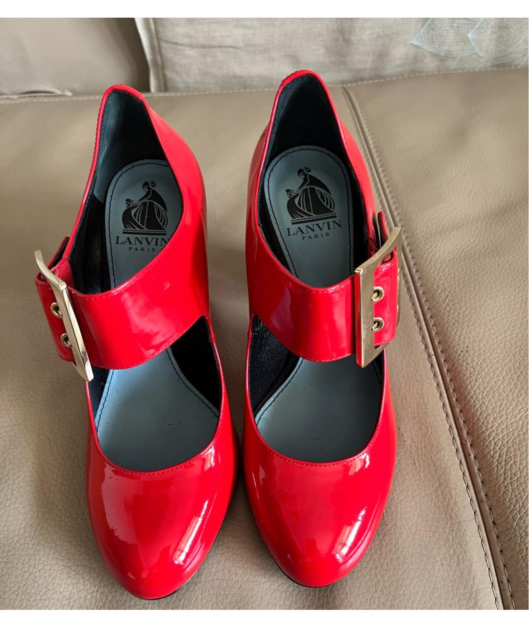 LANVIN Красные туфли из лакированной кожи, фото 2
