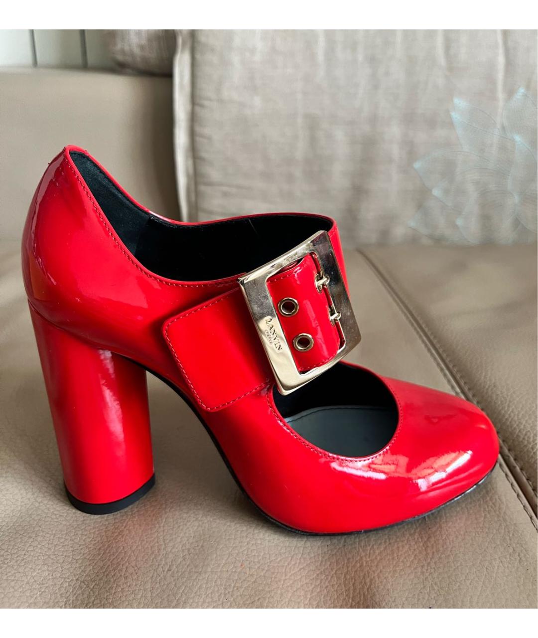 LANVIN Красные туфли из лакированной кожи, фото 5