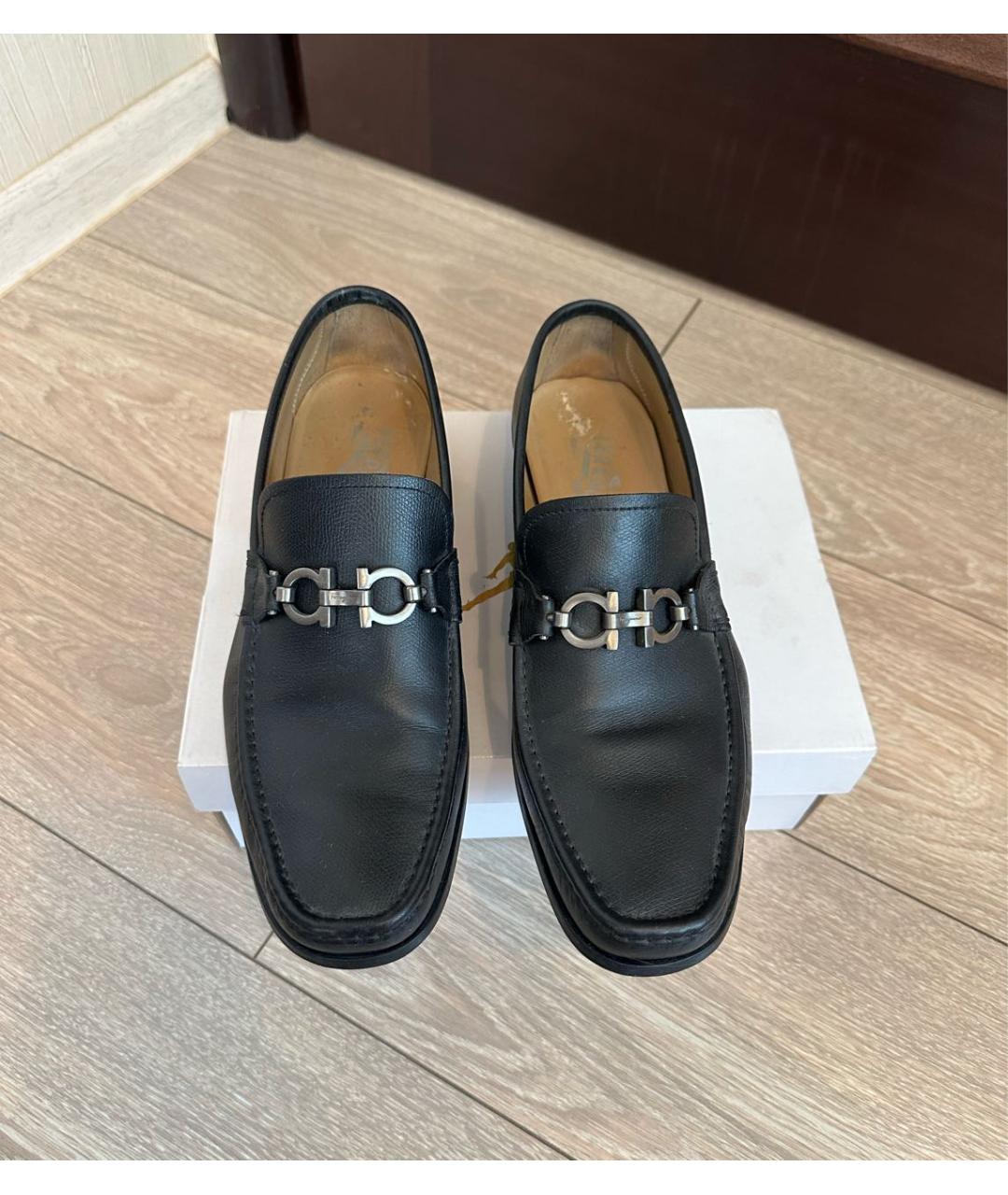 FERRAGAMO Черные кожаные туфли, фото 2