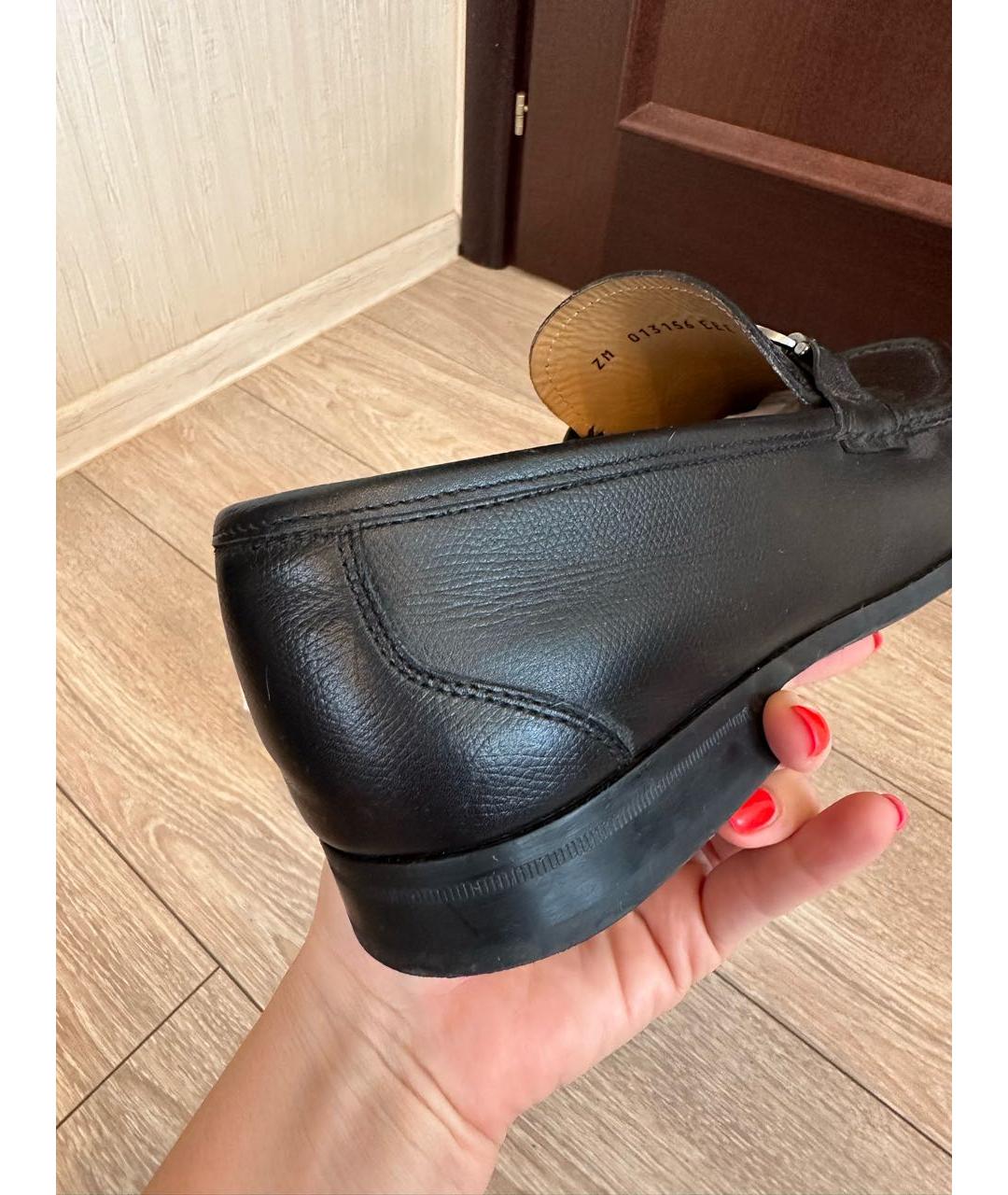 FERRAGAMO Черные кожаные туфли, фото 7