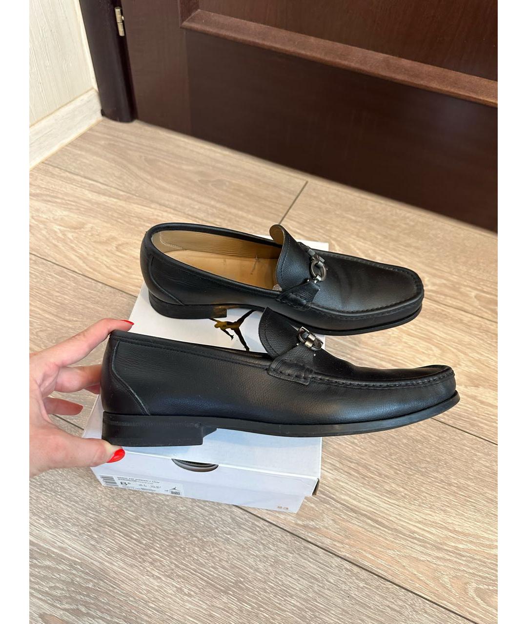 FERRAGAMO Черные кожаные туфли, фото 9