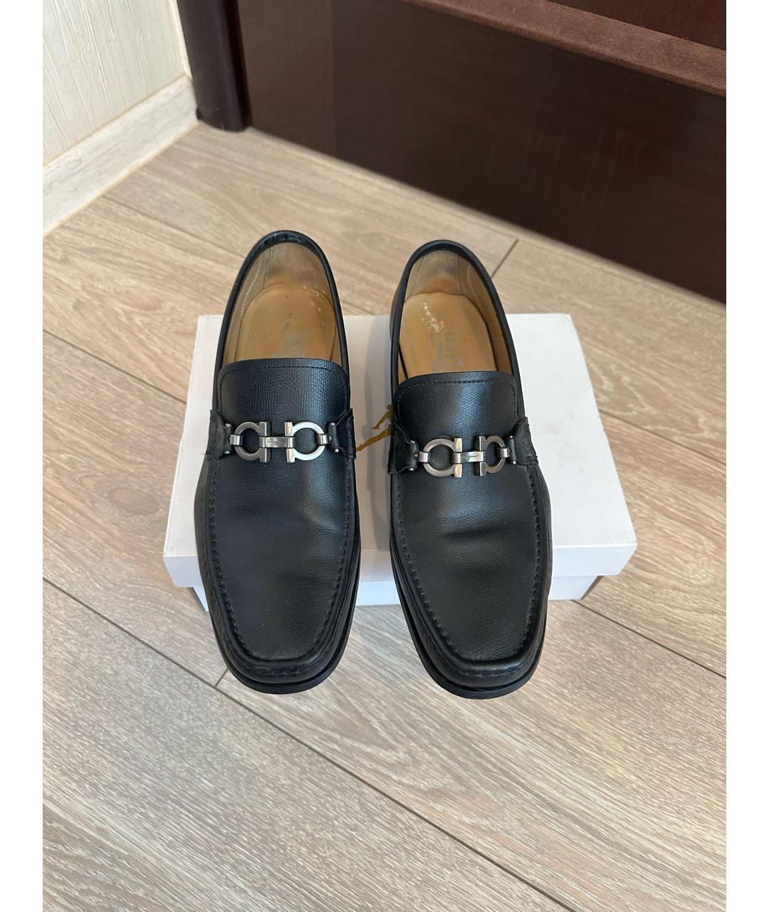 FERRAGAMO Черные кожаные туфли, фото 3