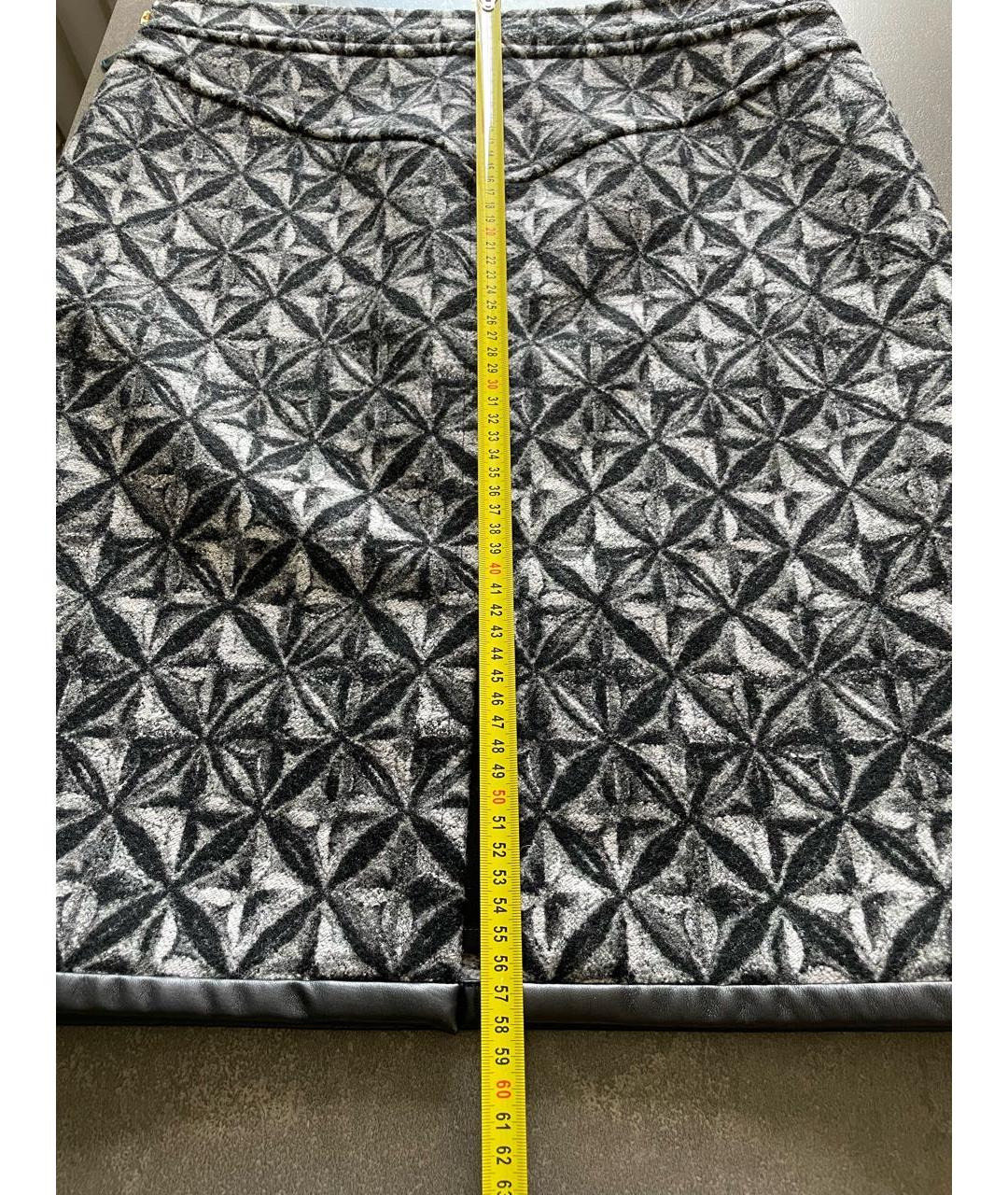 LOUIS VUITTON Черная шерстяная юбка миди, фото 5
