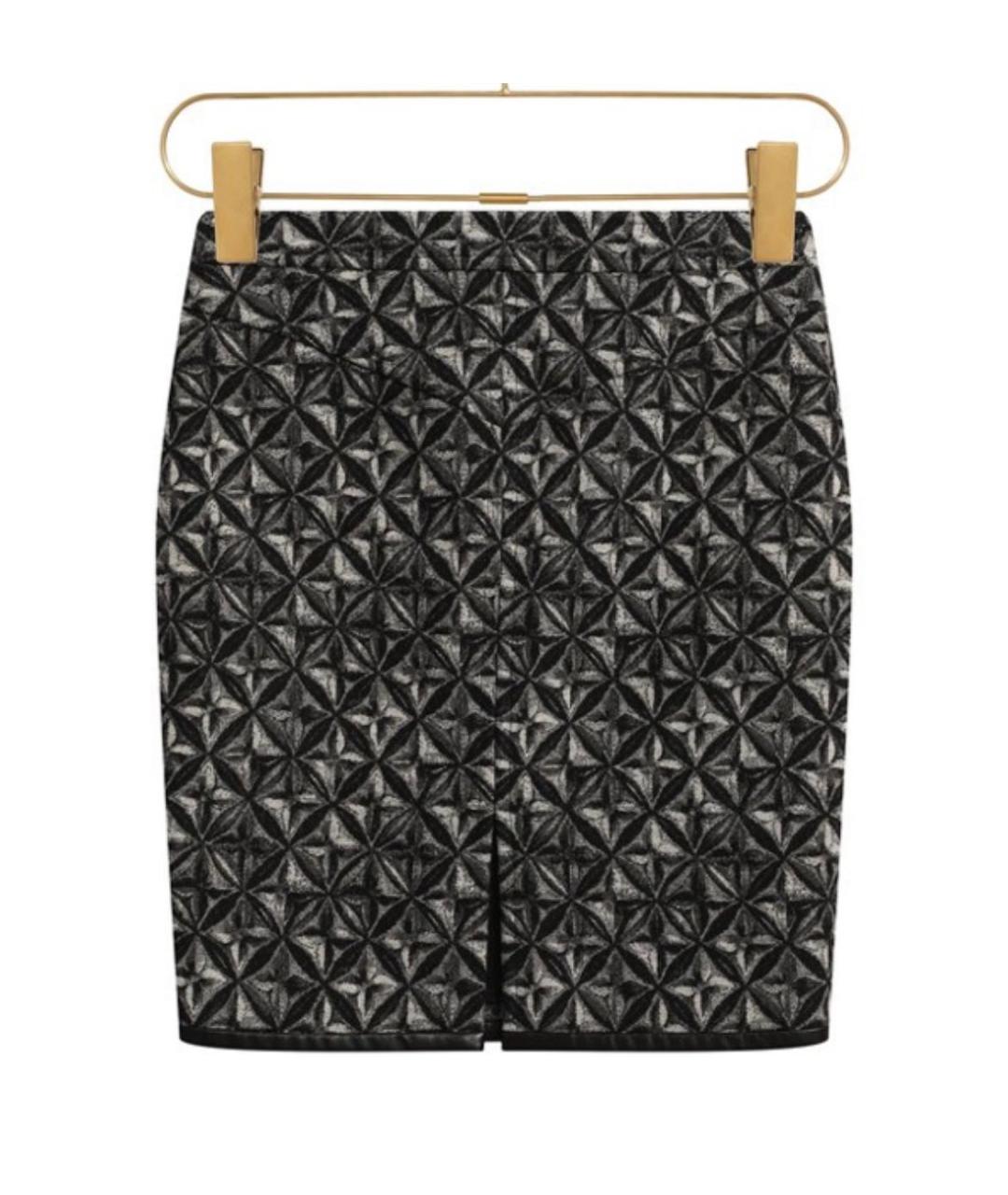 LOUIS VUITTON Черная шерстяная юбка миди, фото 2