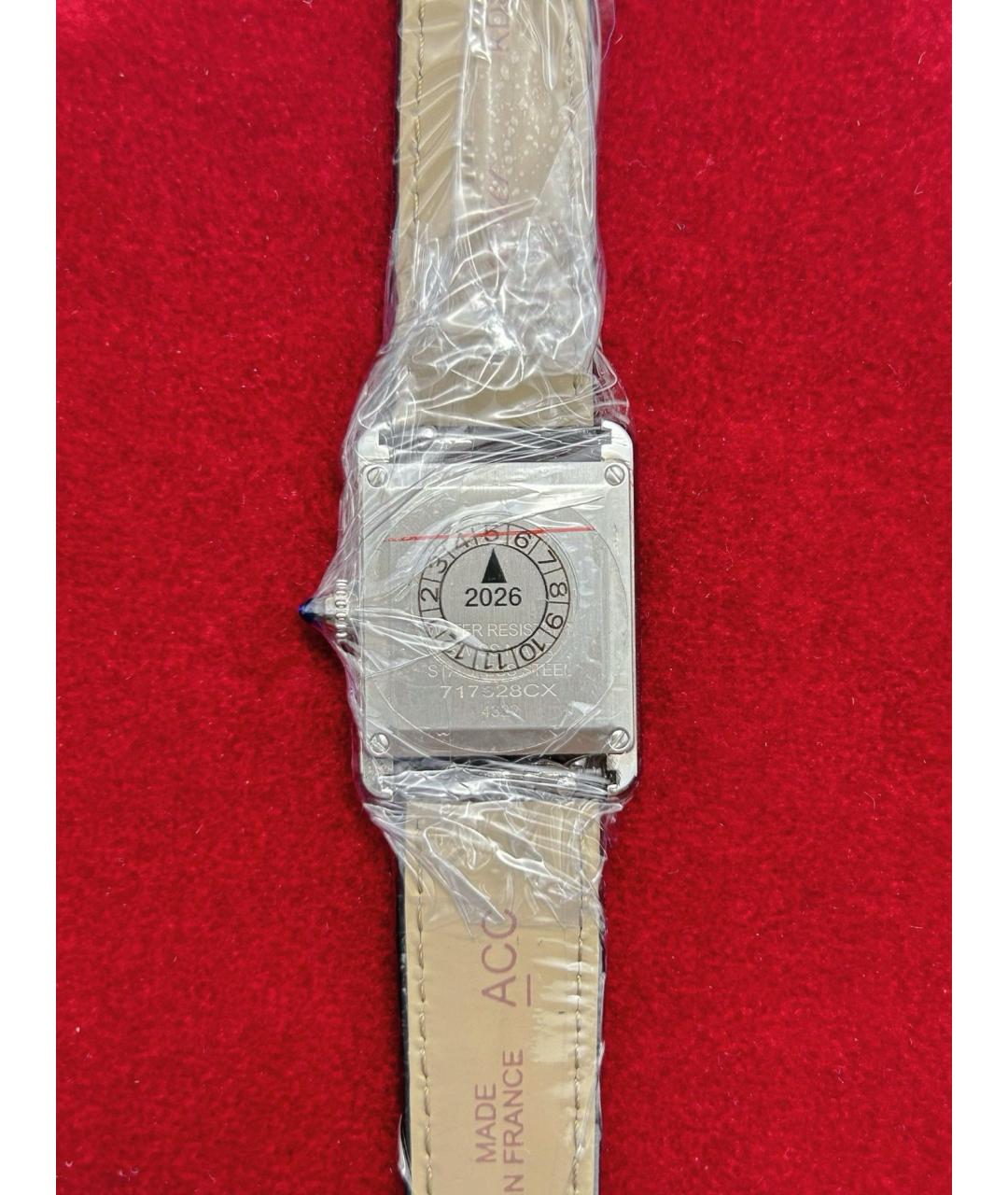 CARTIER Черные металлические часы, фото 4