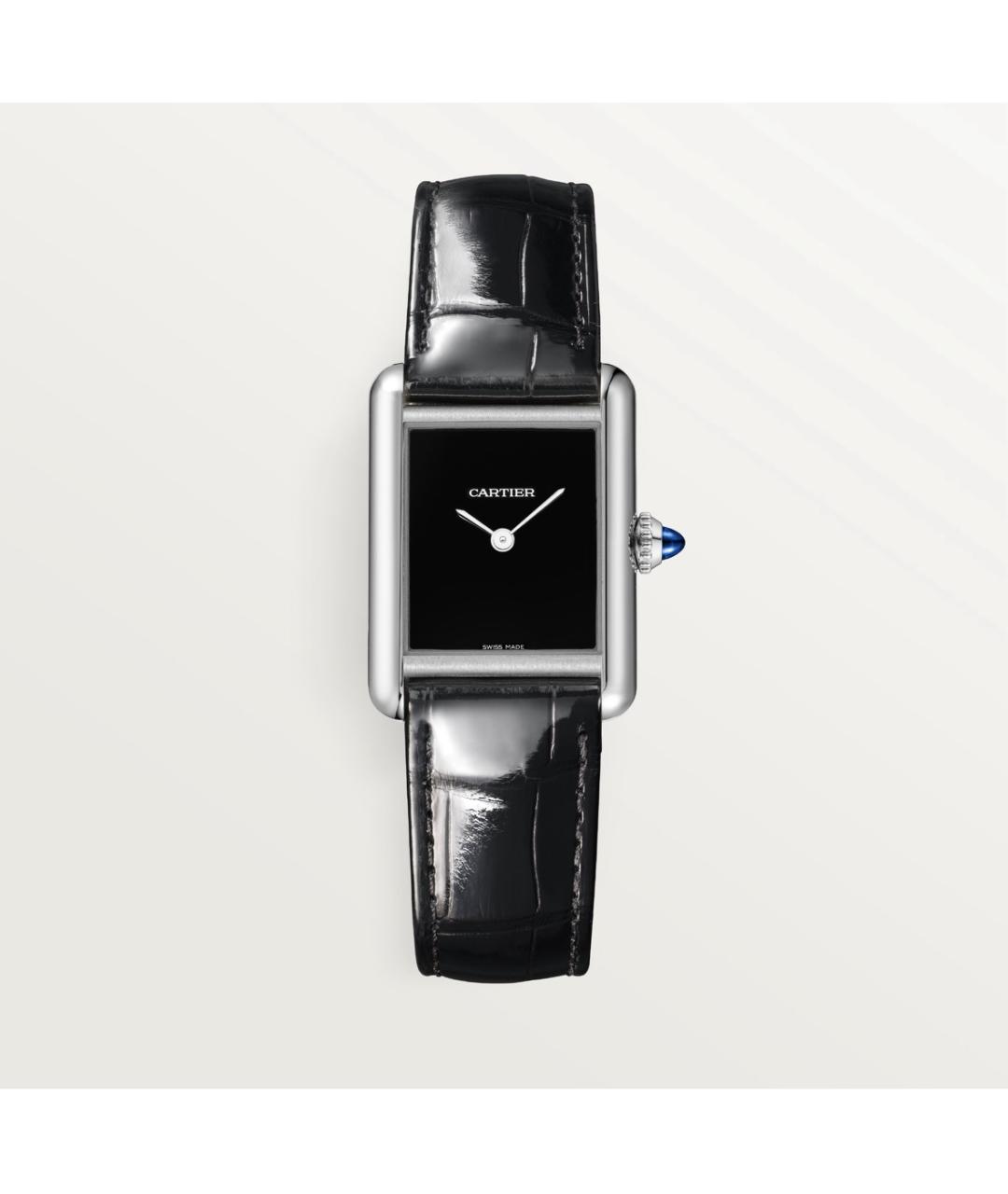 CARTIER Черные металлические часы, фото 6
