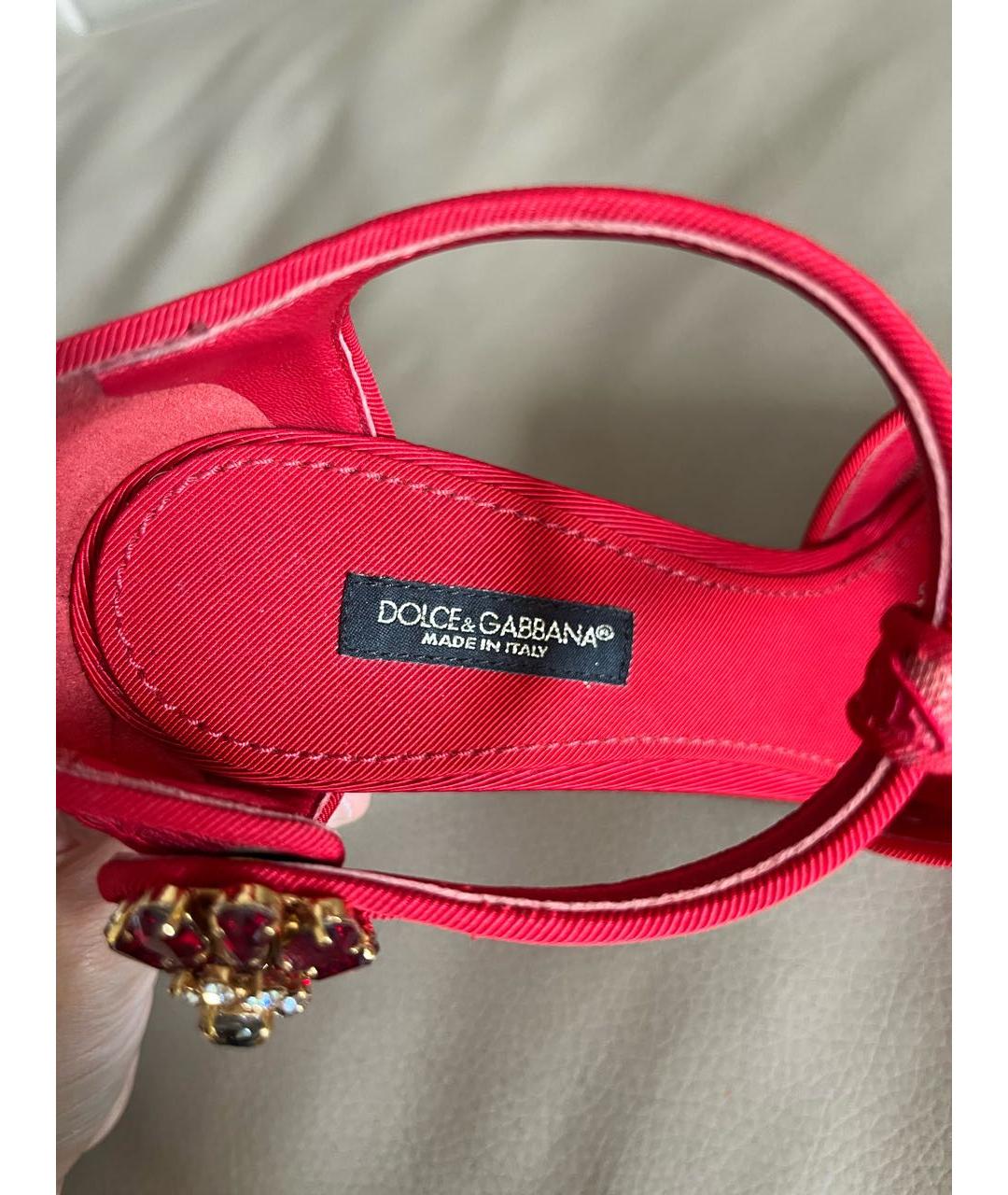 DOLCE&GABBANA Красные кожаные туфли, фото 2