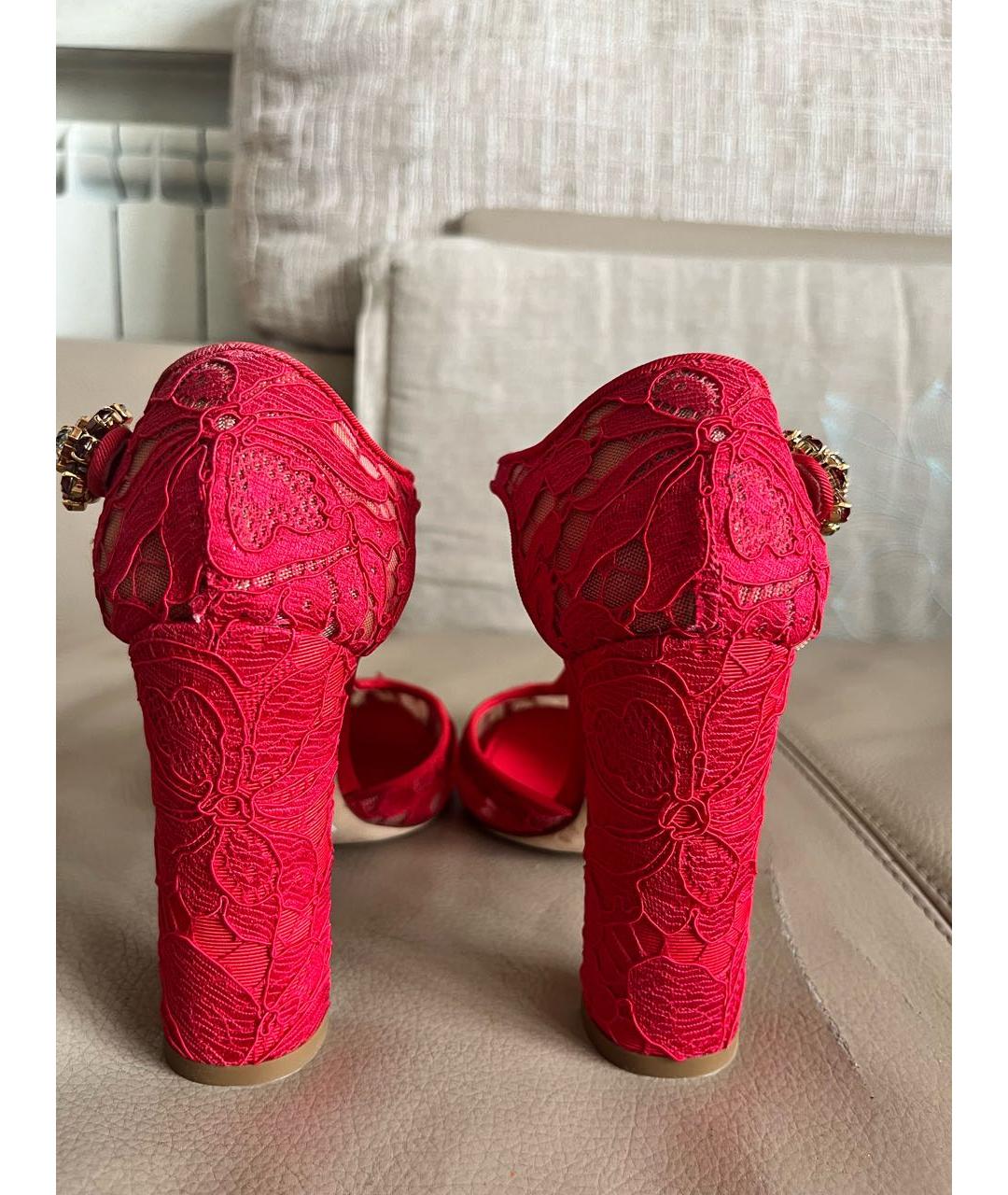 DOLCE&GABBANA Красные кожаные туфли, фото 6