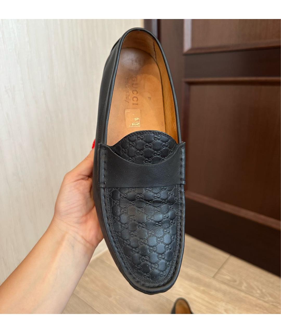 GUCCI Черные кожаные мокасины, фото 5
