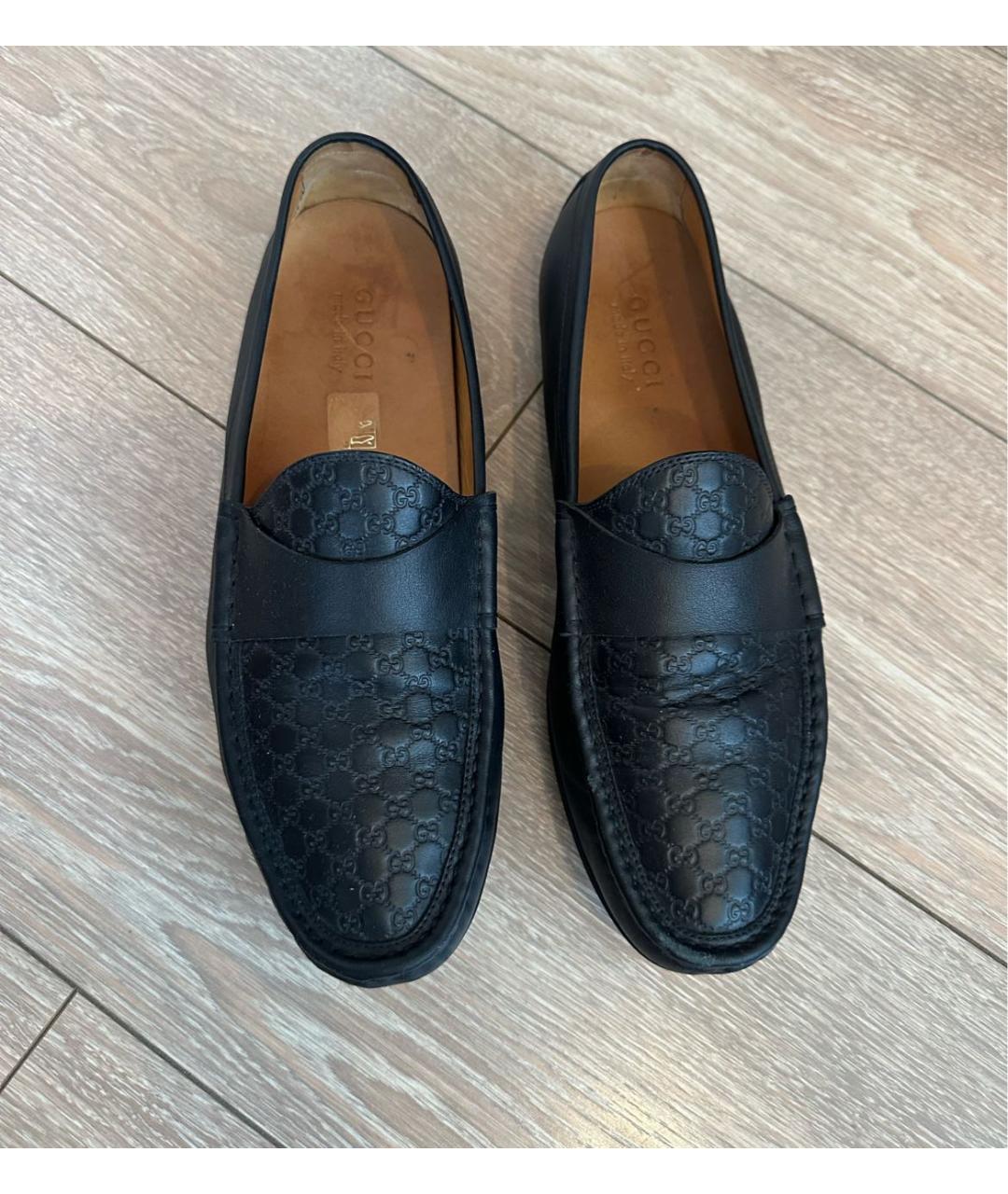 GUCCI Черные кожаные мокасины, фото 2