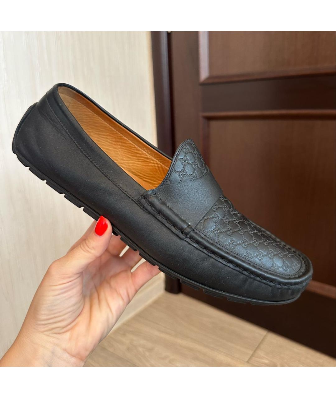 GUCCI Черные кожаные мокасины, фото 4