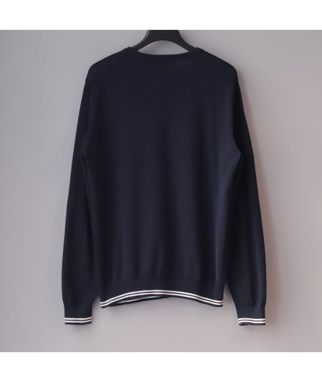 EMPORIO ARMANI Темно-синий хлопковый джемпер / свитер, фото 2