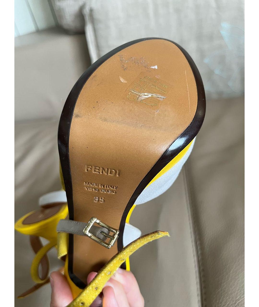 FENDI Мульти кожаные босоножки, фото 6