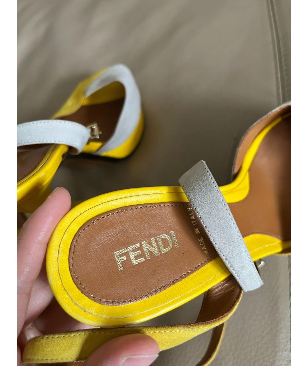 FENDI Мульти кожаные босоножки, фото 5