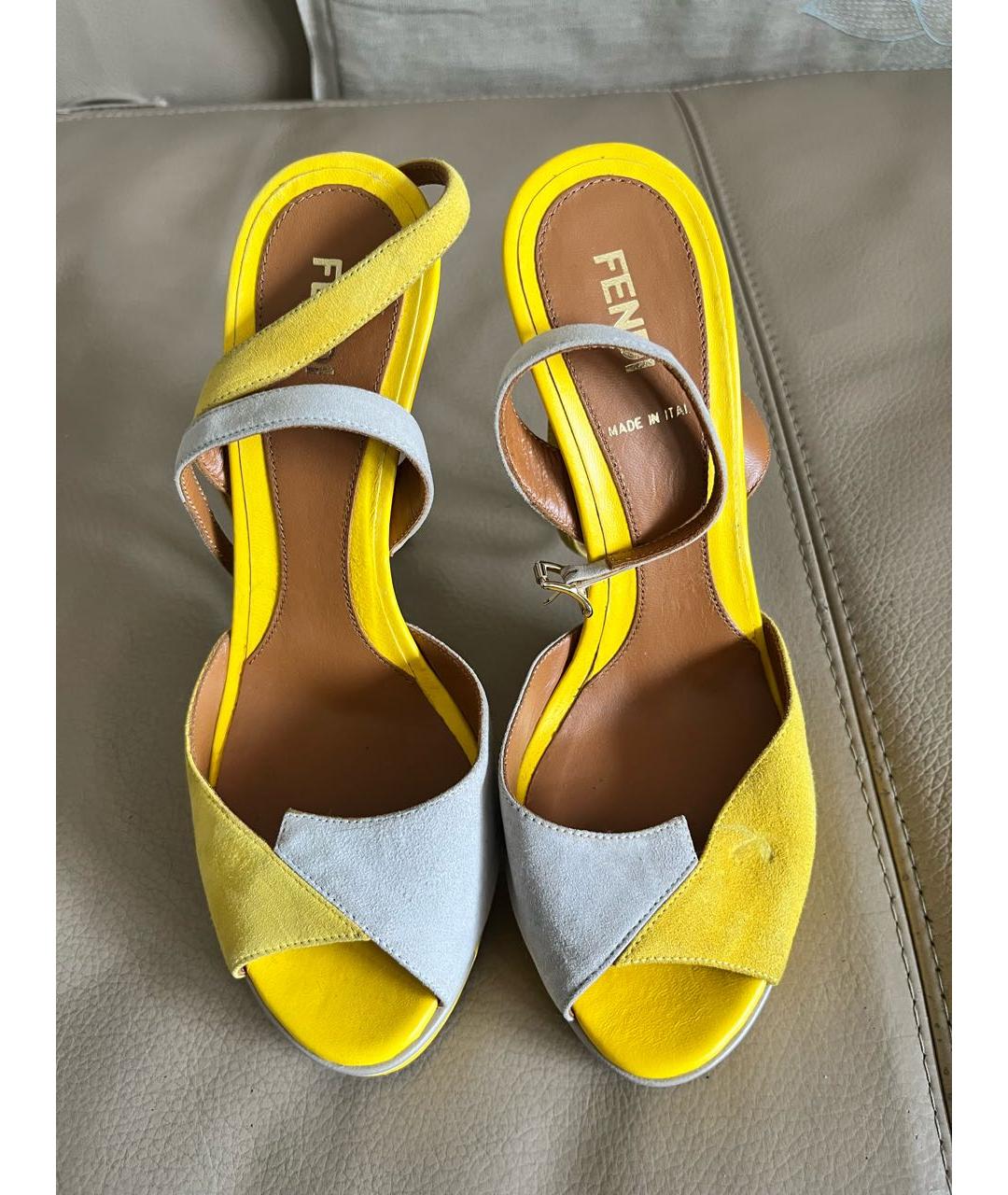 FENDI Мульти кожаные босоножки, фото 2
