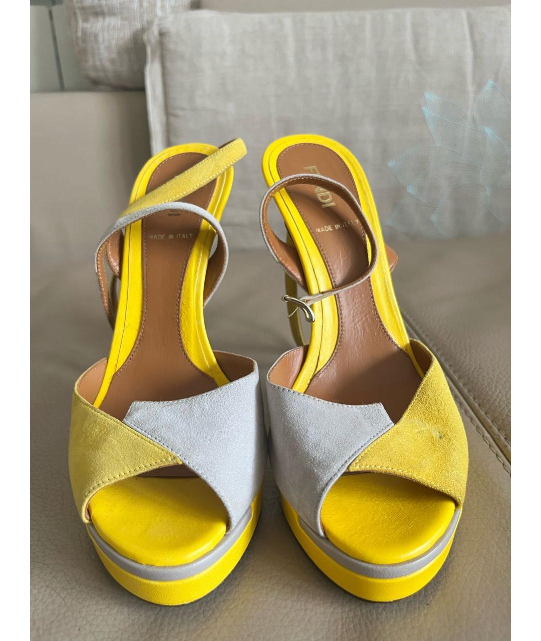 FENDI Мульти кожаные босоножки, фото 3