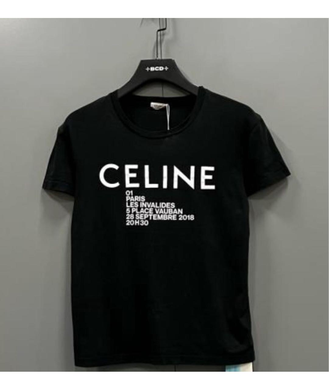 CELINE Черная хлопковая футболка, фото 4