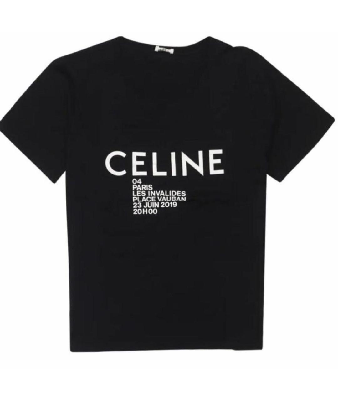 CELINE Черная хлопковая футболка, фото 8