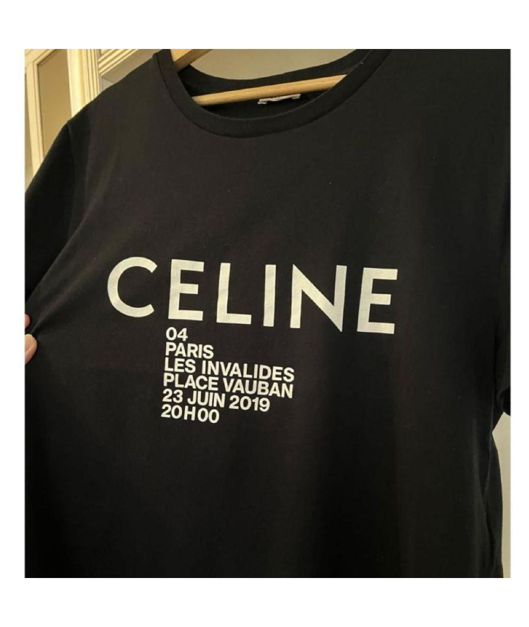 CELINE Черная хлопковая футболка, фото 6