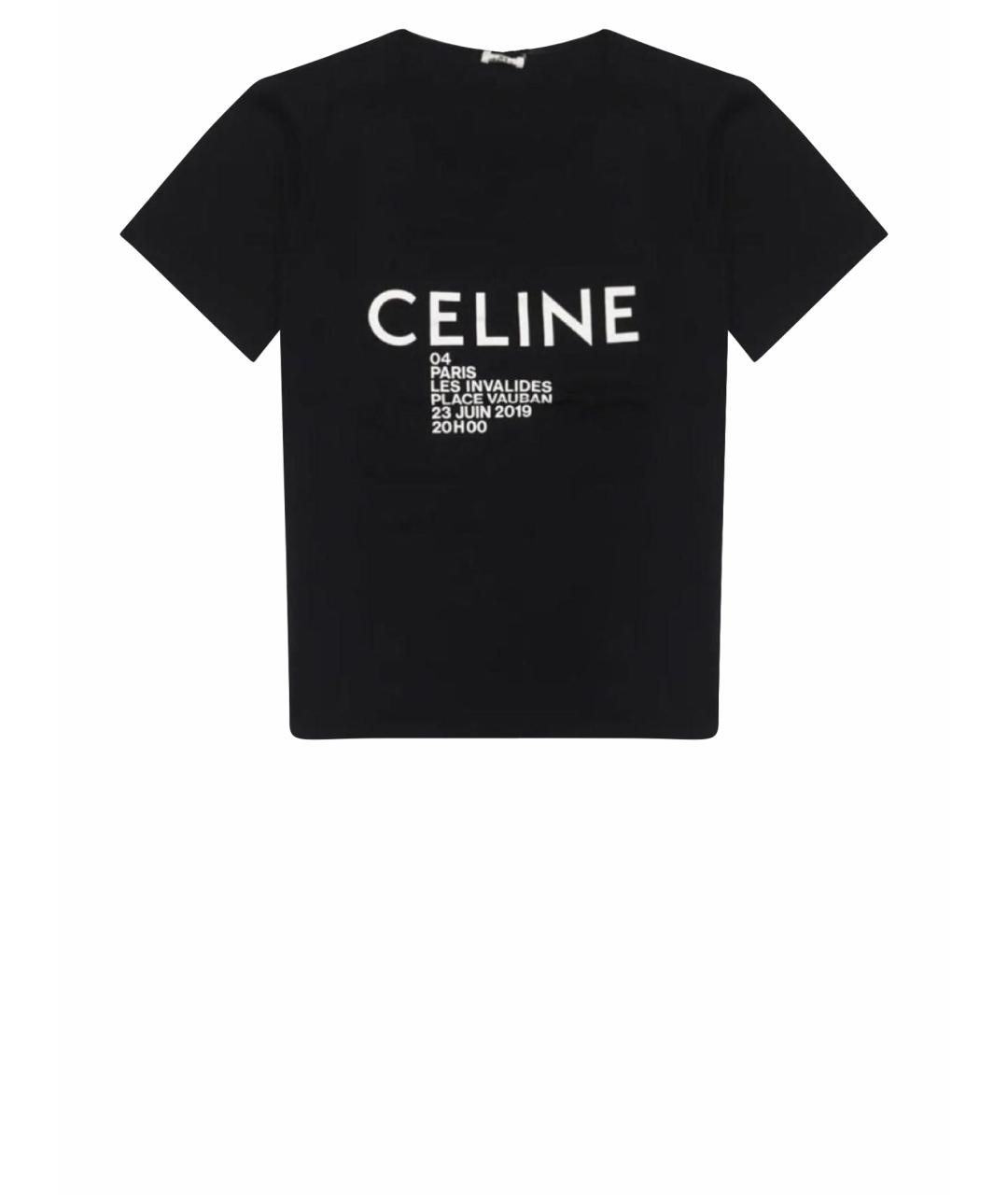 CELINE Черная хлопковая футболка, фото 1