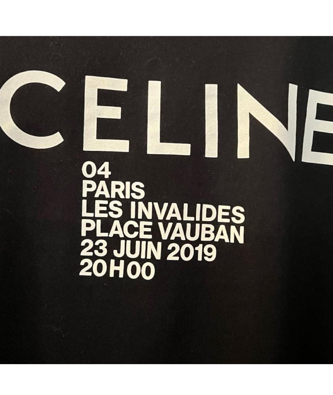 CELINE Черная хлопковая футболка, фото 5