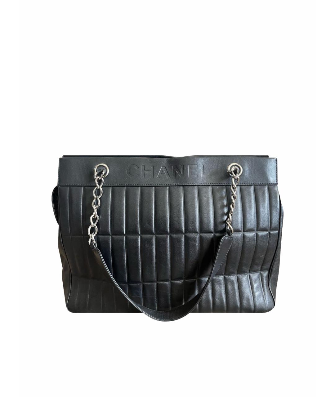 CHANEL Черная кожаная сумка тоут, фото 1