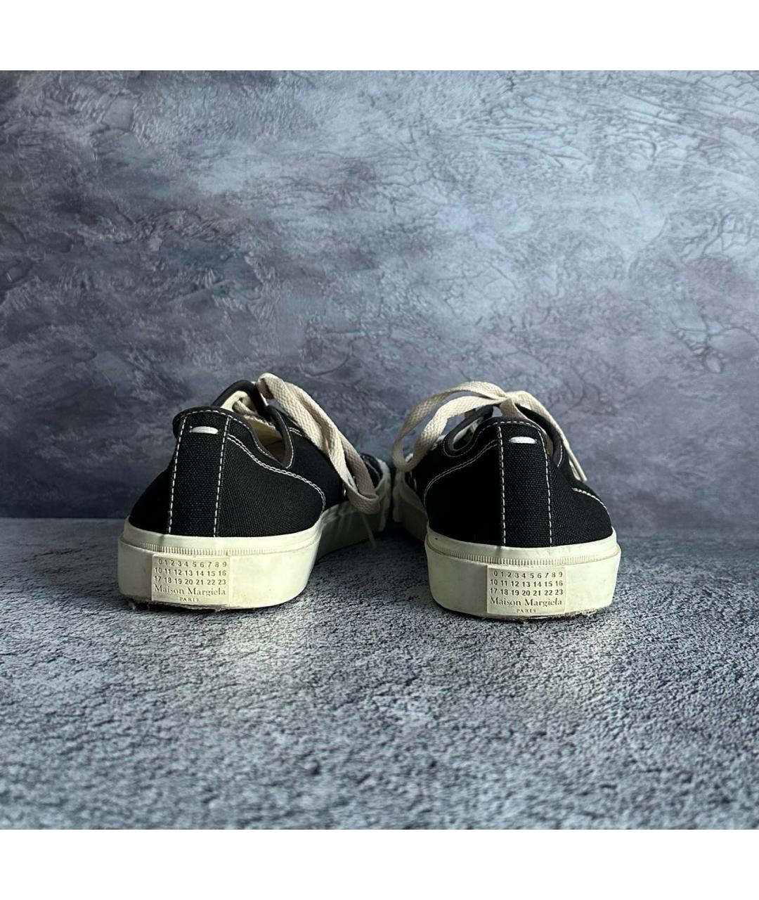 MAISON MARGIELA Черные низкие кроссовки / кеды, фото 4