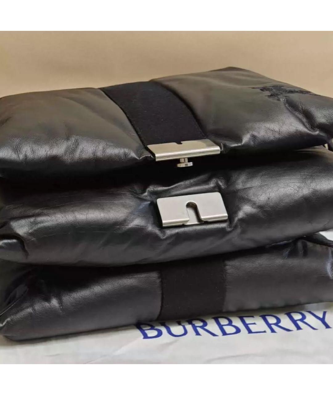 BURBERRY Черная кожаная сумка на плечо, фото 2