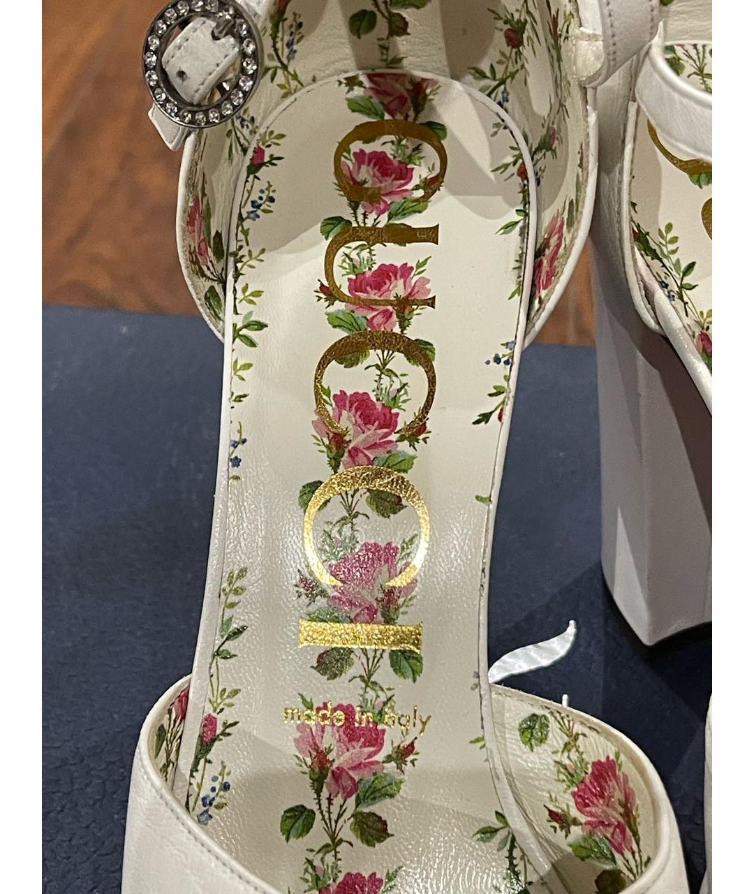 GUCCI Белые кожаные туфли, фото 4