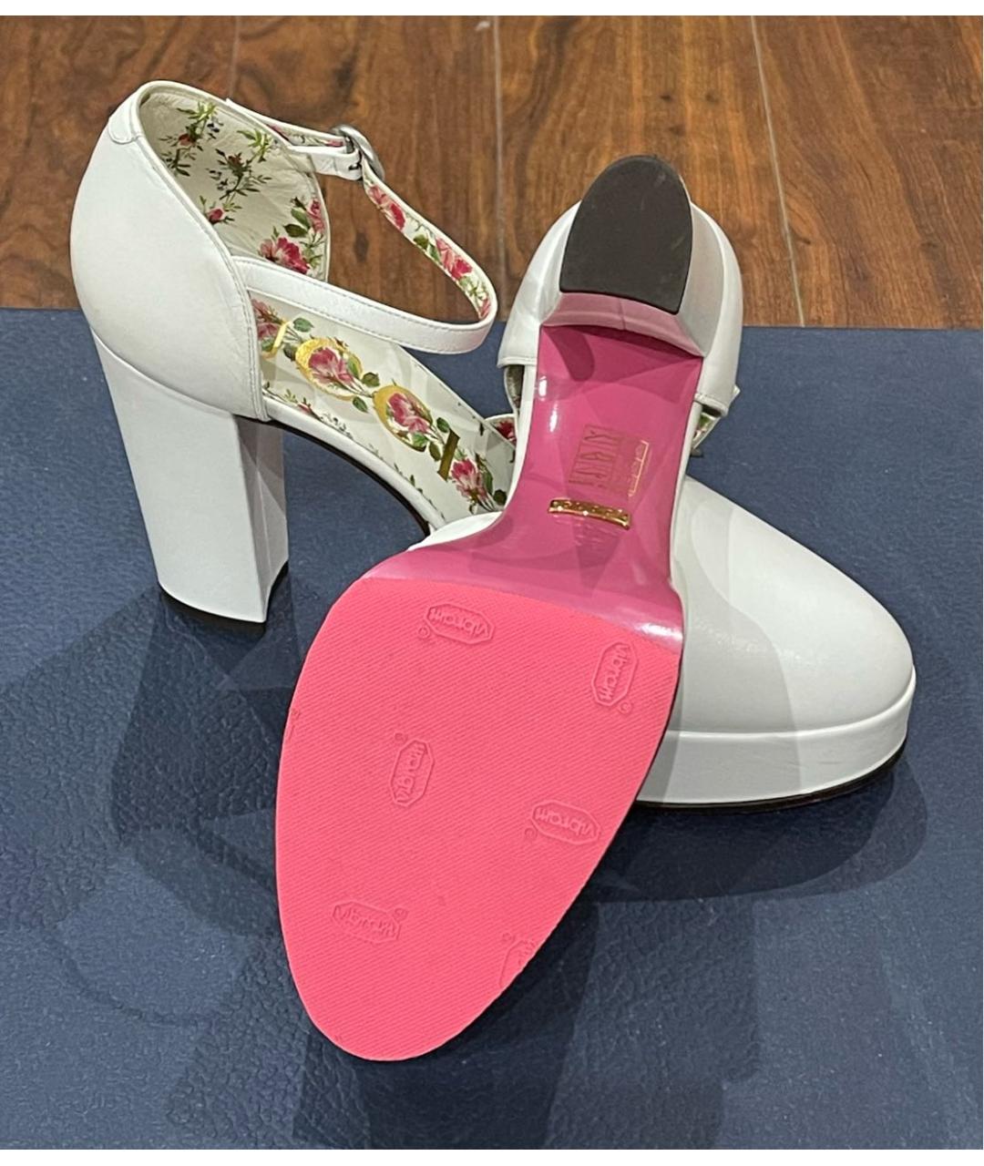 GUCCI Белые кожаные туфли, фото 7