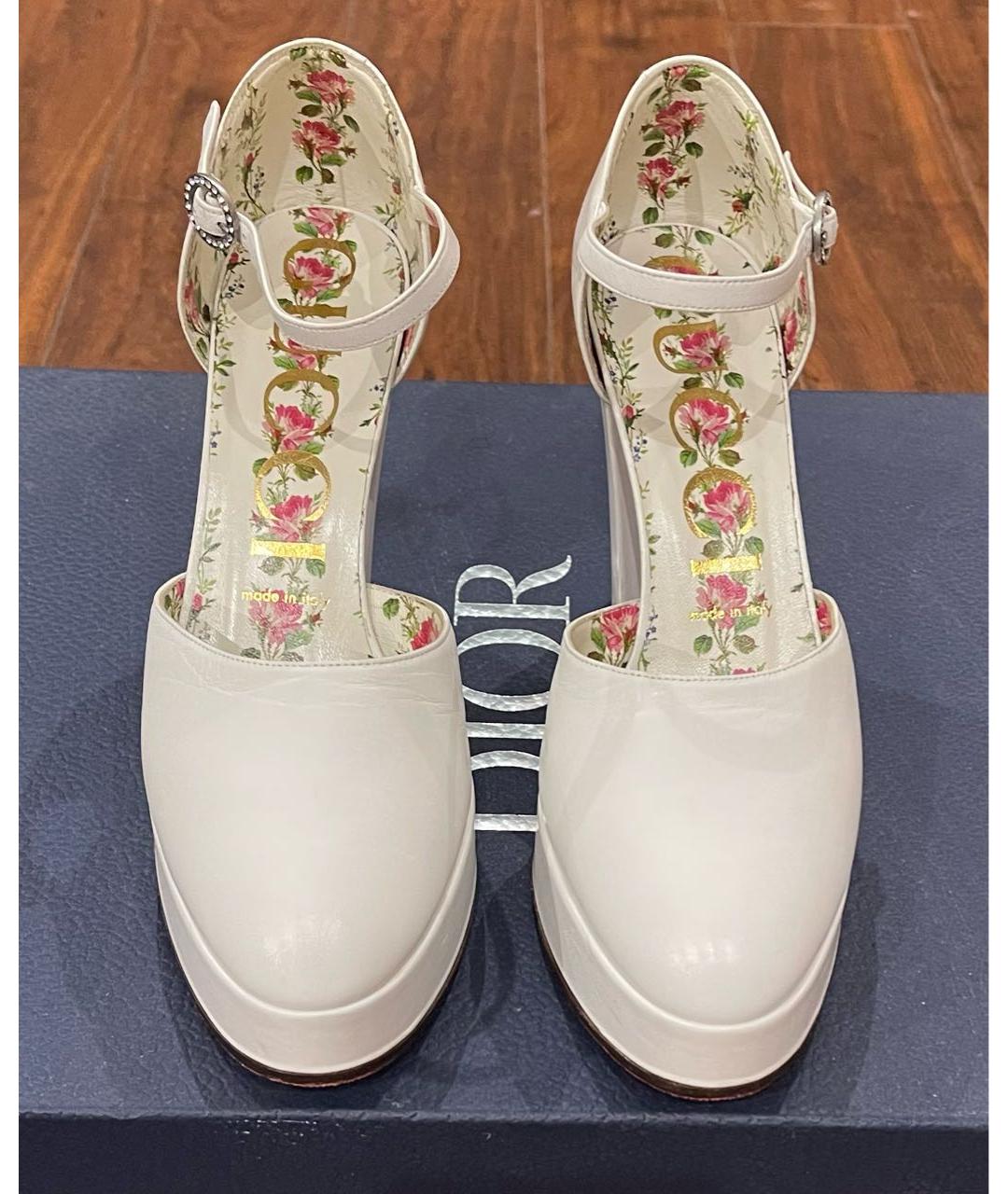 GUCCI Белые кожаные туфли, фото 2