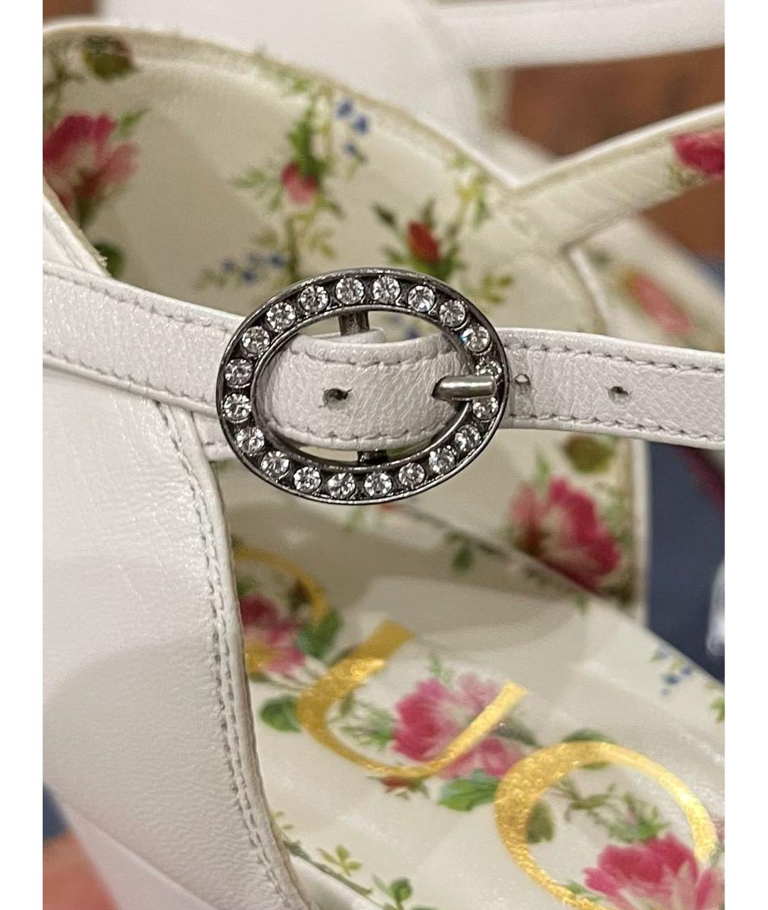 GUCCI Белые кожаные туфли, фото 5