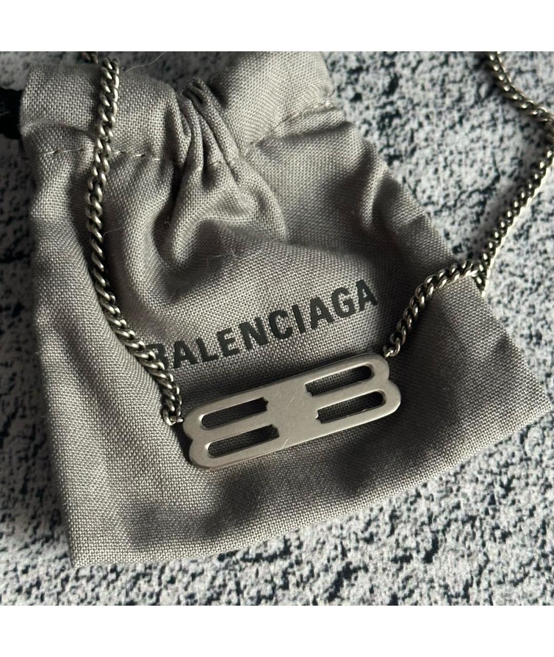 BALENCIAGA Серебряное с серебряным покрытием колье, фото 4