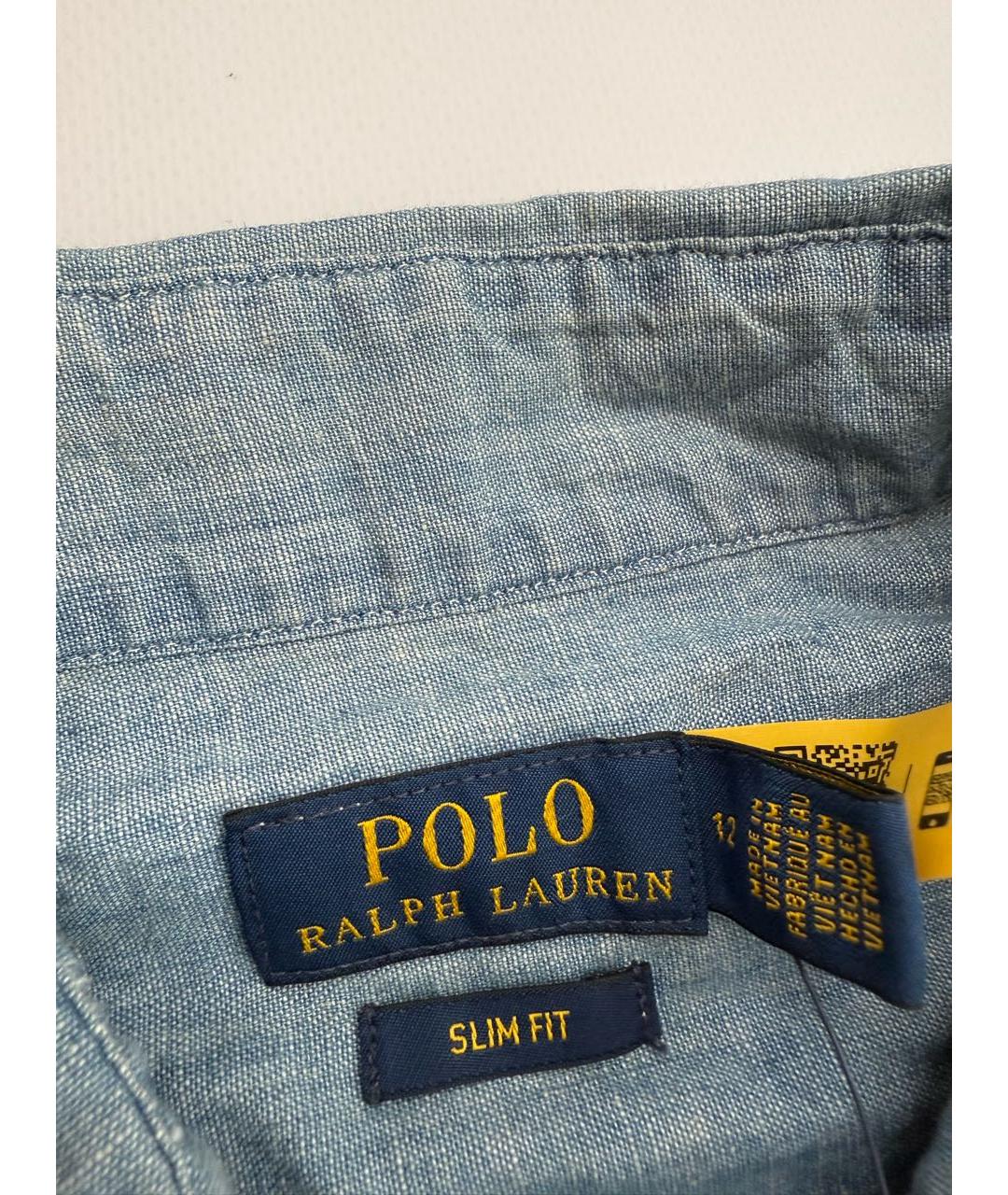 POLO RALPH LAUREN Голубая хлопковая рубашка, фото 4